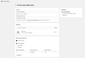 subscription app setting